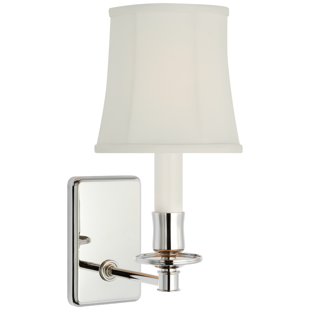 Tara 12" Sconce | Polished Nickel | 5 | 4" x 5" x 5" Silk