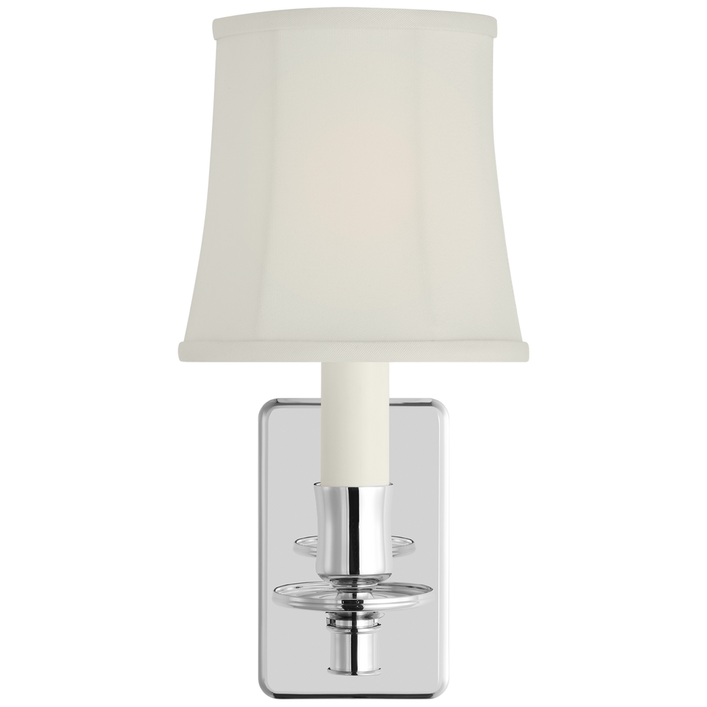 Tara 12" Sconce | Polished Nickel | 5 | 4" x 5" x 5" Silk