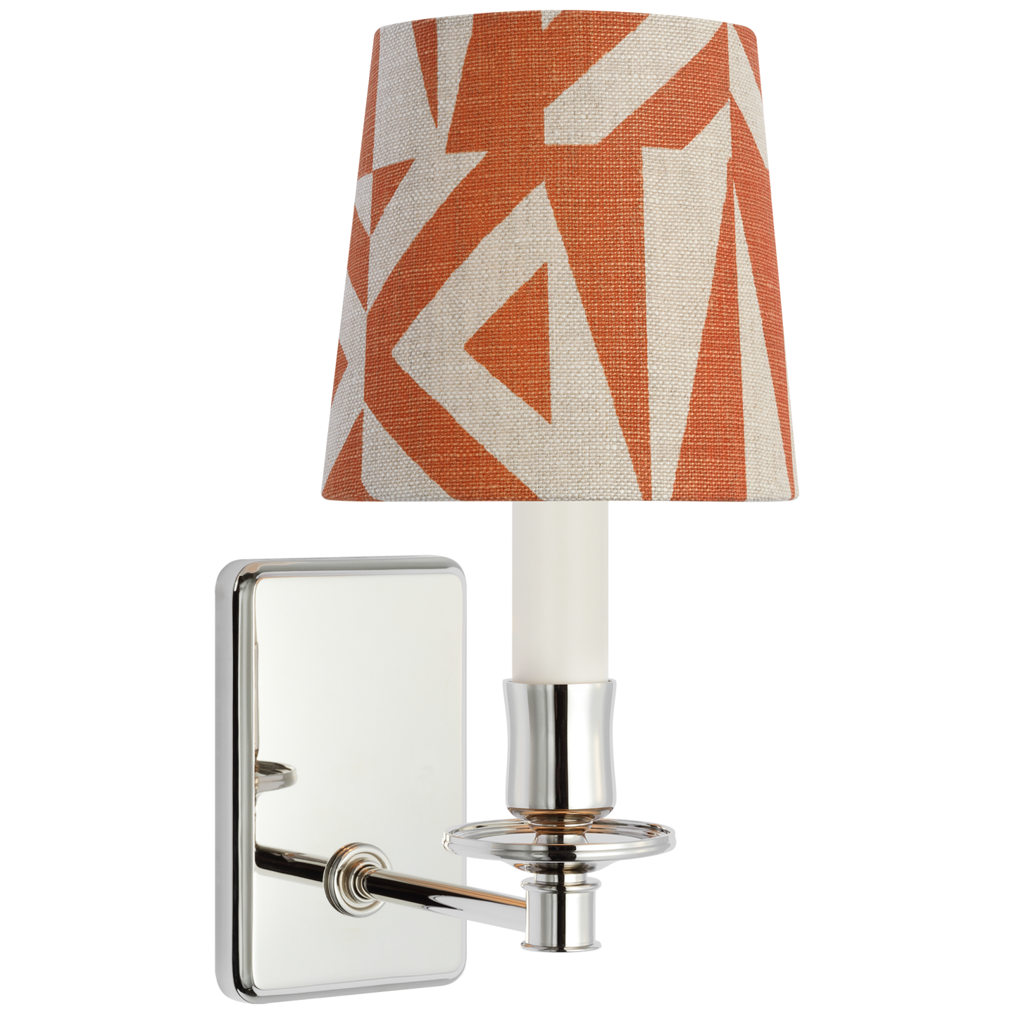 Tara 12" Sconce | Polished Nickel | Schumacher Brick Amero Empire Shade