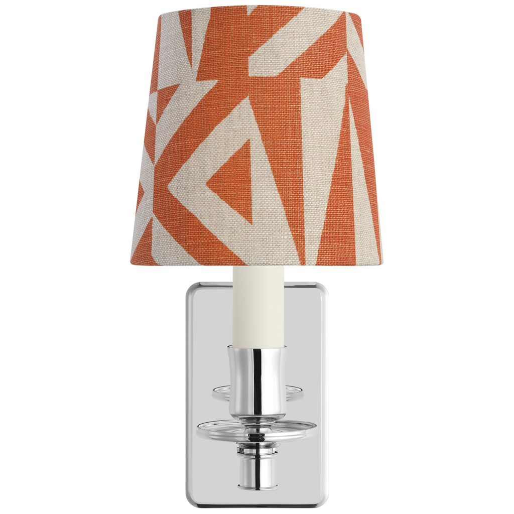 Tara 12" Sconce | Polished Nickel | Schumacher Brick Amero Empire Shade