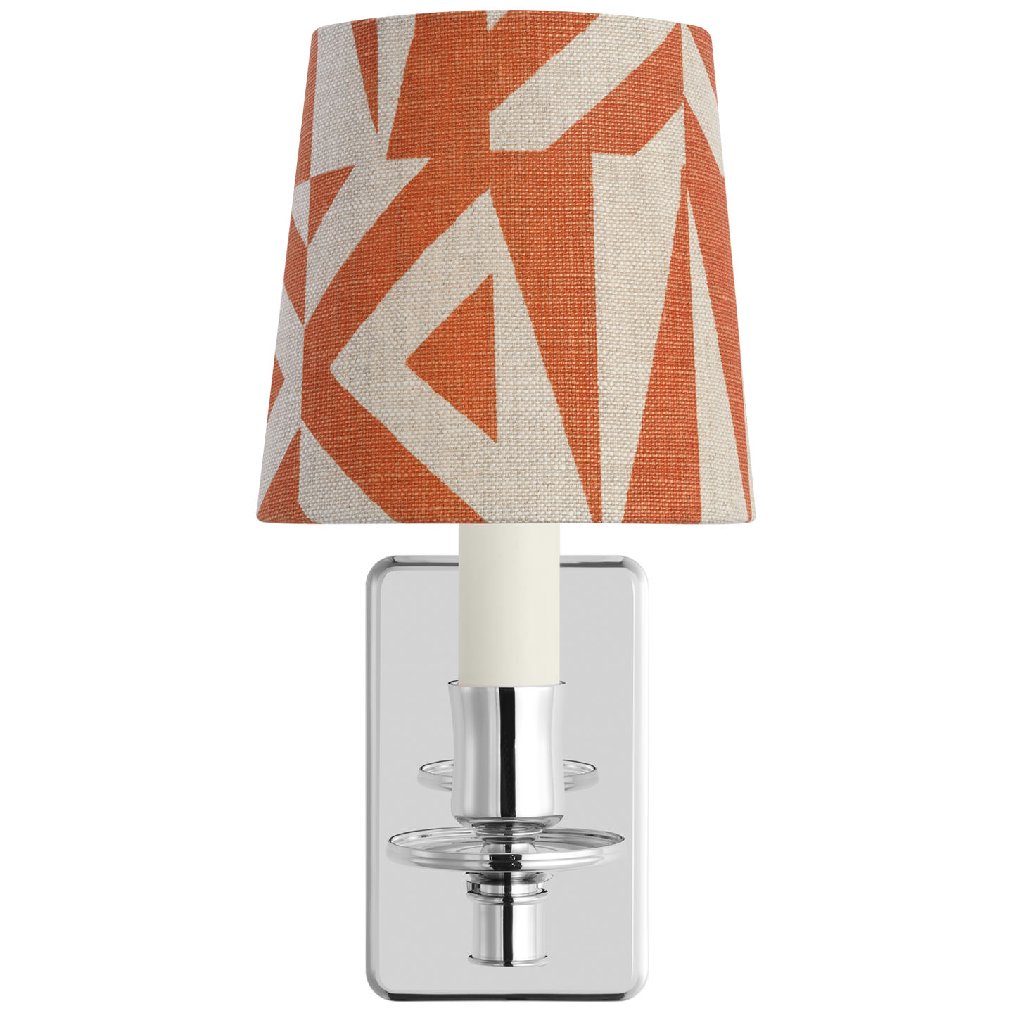 Tara 12" Sconce | Polished Nickel | Schumacher Brick Amero Empire Shade