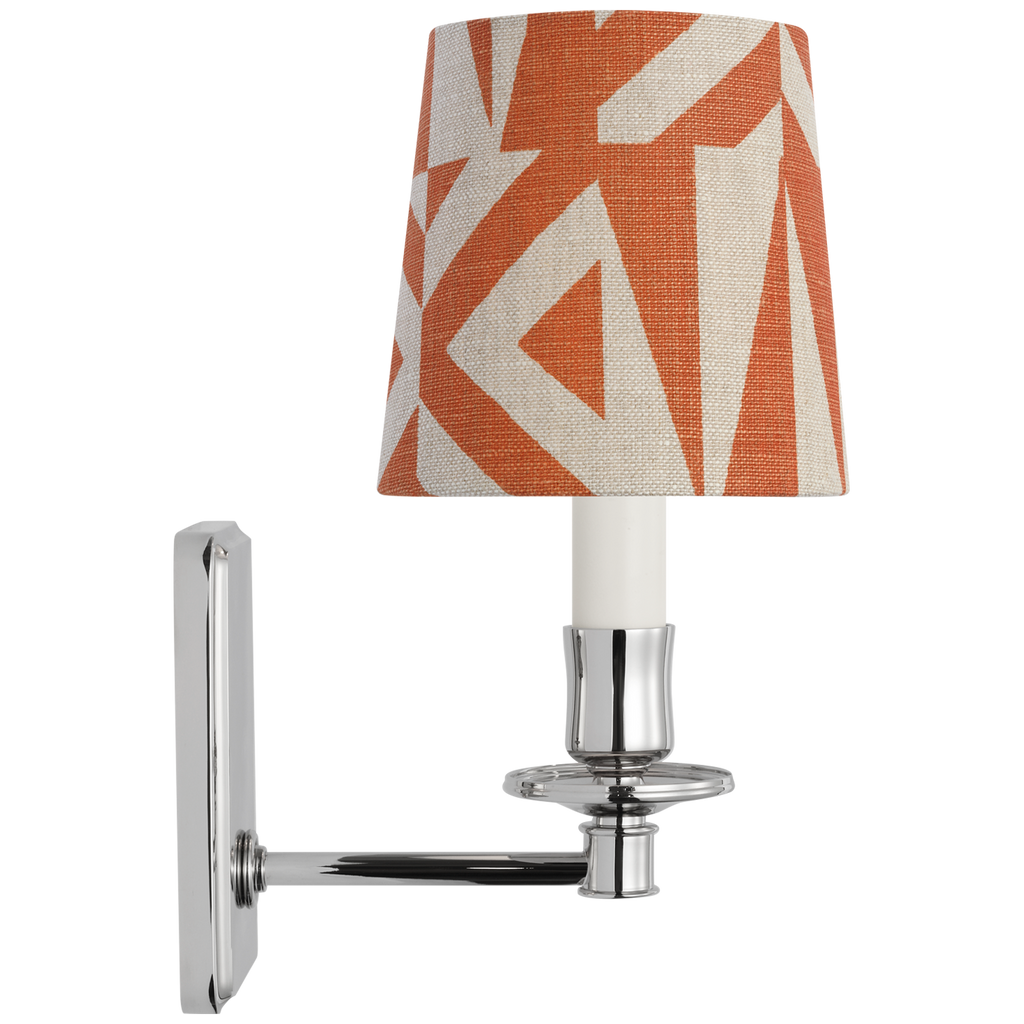 Tara 12" Sconce | Polished Nickel | Schumacher Brick Amero Empire Shade