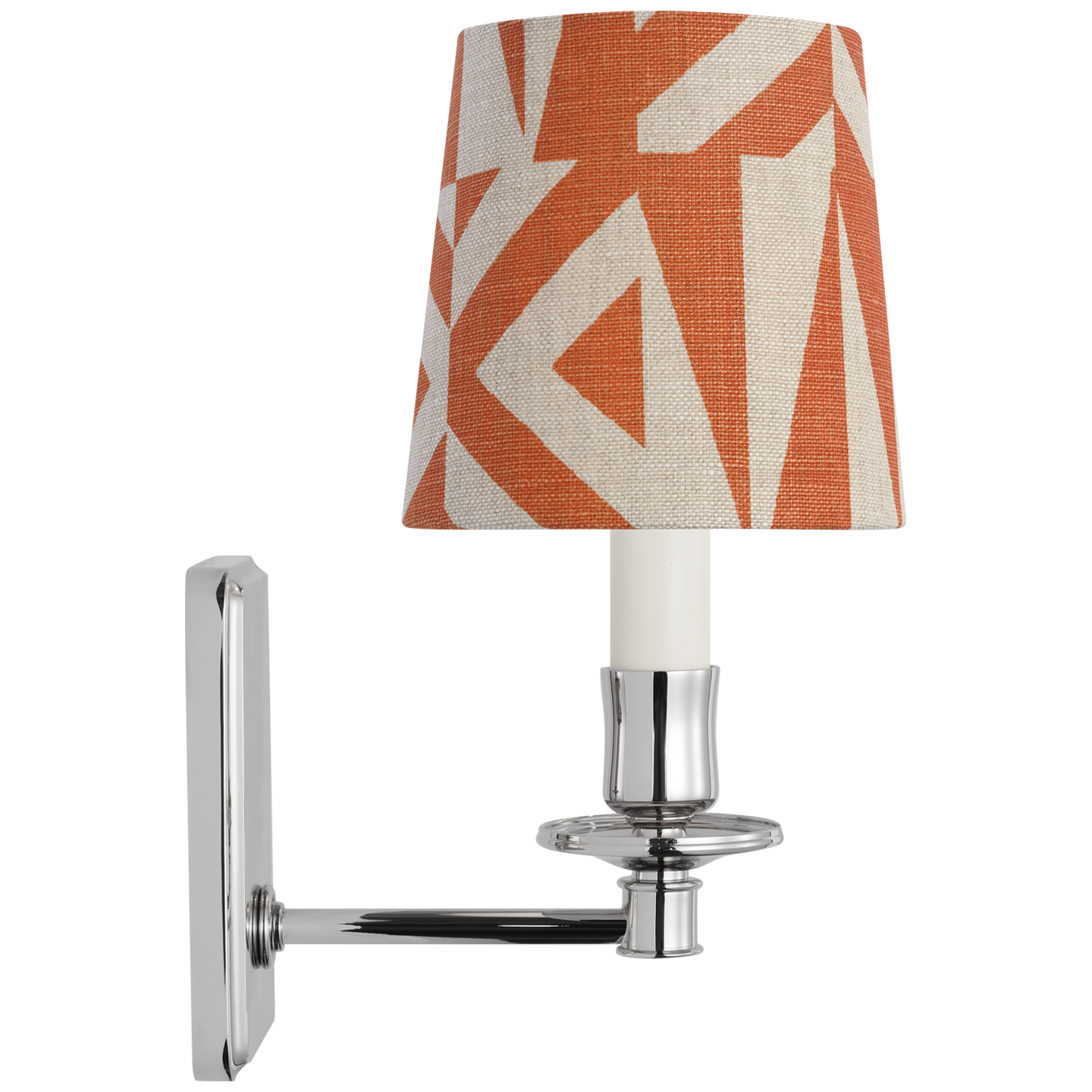 Tara 12" Sconce | Polished Nickel | Schumacher Brick Amero Empire Shade