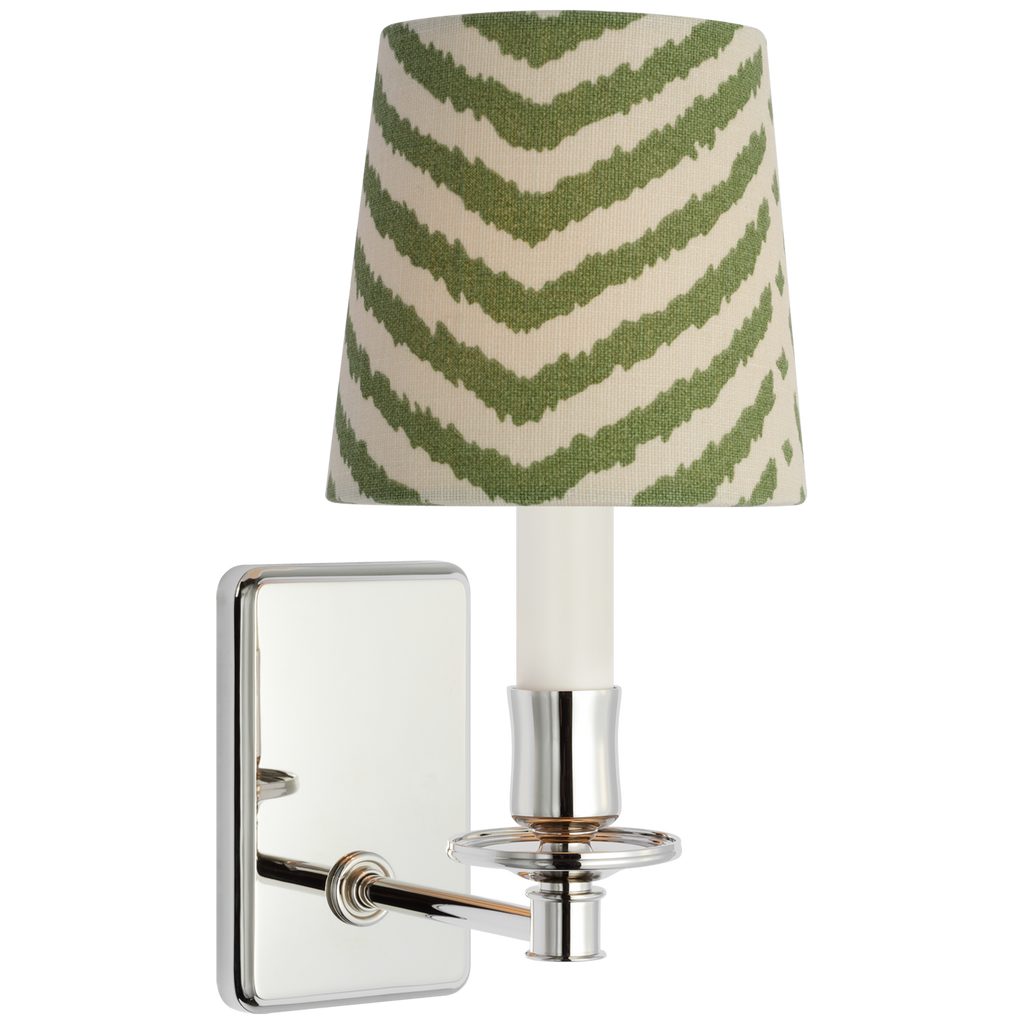 Tara 12" Sconce | Polished Nickel | Schumacher Verde La Jolla Empire Shade