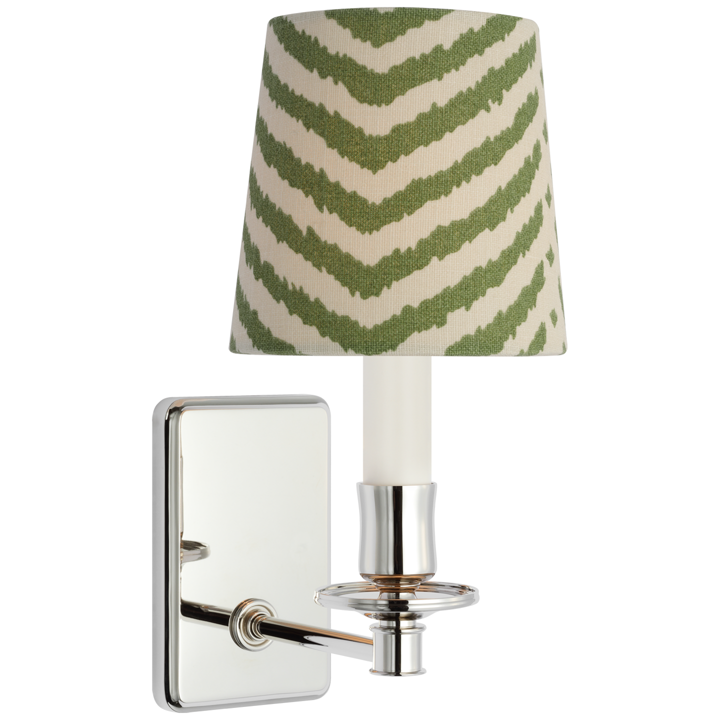 Tara 12" Sconce | Polished Nickel | Schumacher Verde La Jolla Empire Shade