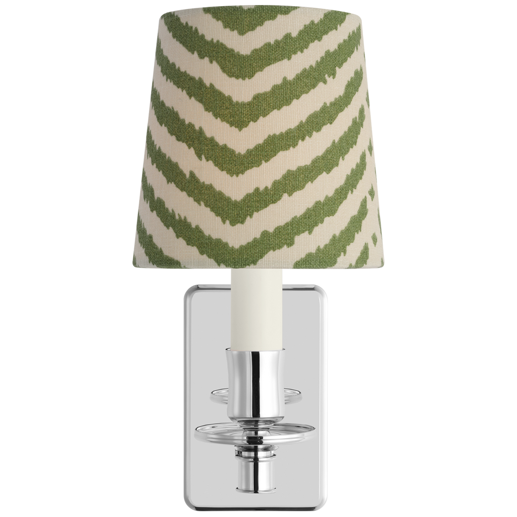 Tara 12" Sconce | Polished Nickel | Schumacher Verde La Jolla Empire Shade