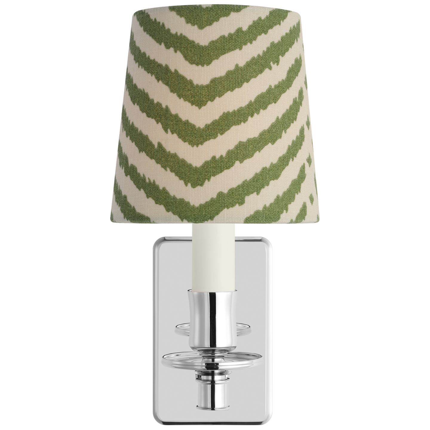 Tara 12" Sconce | Polished Nickel | Schumacher Verde La Jolla Empire Shade