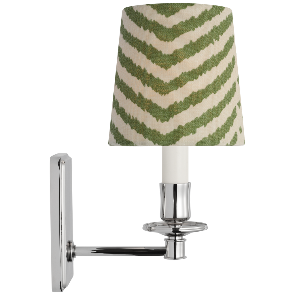 Tara 12" Sconce | Polished Nickel | Schumacher Verde La Jolla Empire Shade