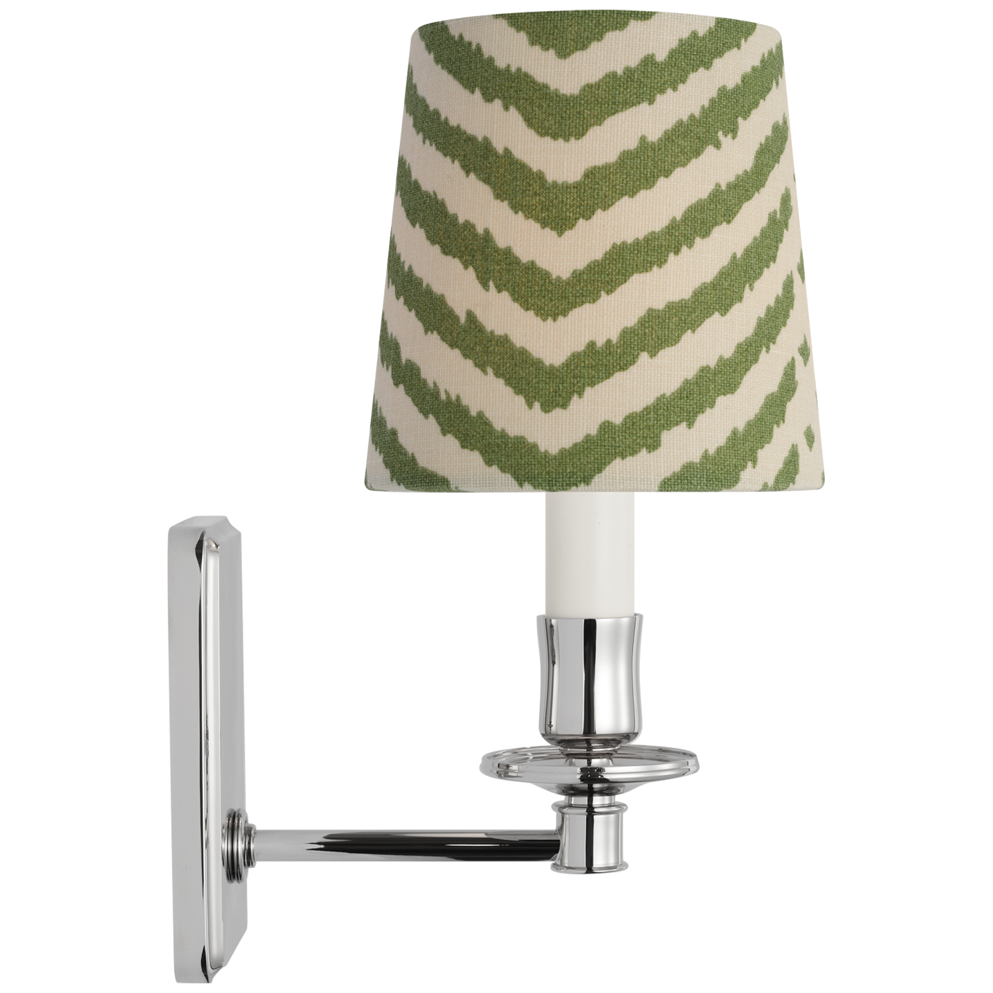 Tara 12" Sconce | Polished Nickel | Schumacher Verde La Jolla Empire Shade