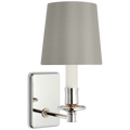 Tara 12" Sconce | Polished Nickel | 5 | 5" Mist Silk Empire Shade