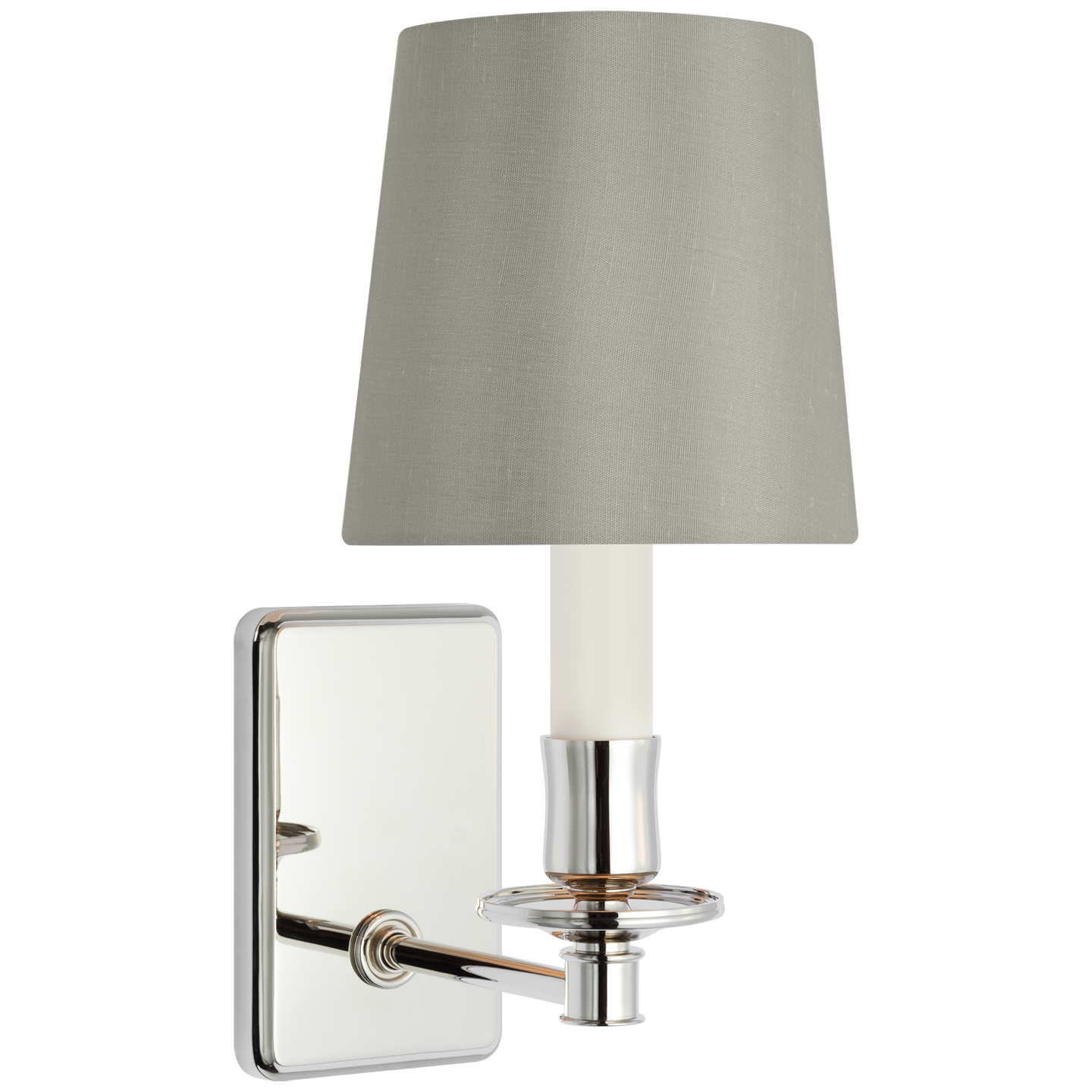 Tara 12" Sconce | Polished Nickel | 5 | 5" Mist Silk Empire Shade