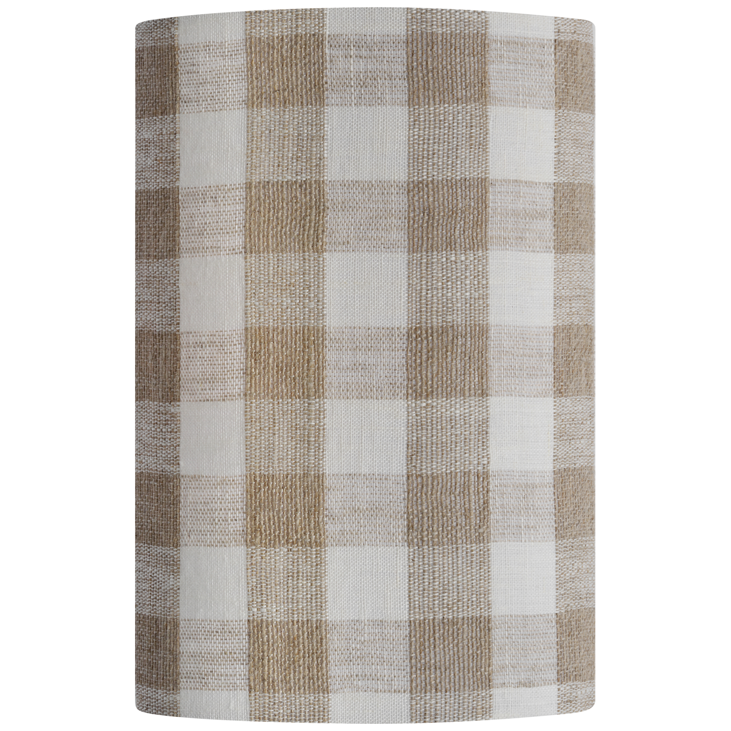 Maeve 8" Shield Sconce | Hand-Rubbed Antique Brass | Schumacher Natural Sidney Check Shield