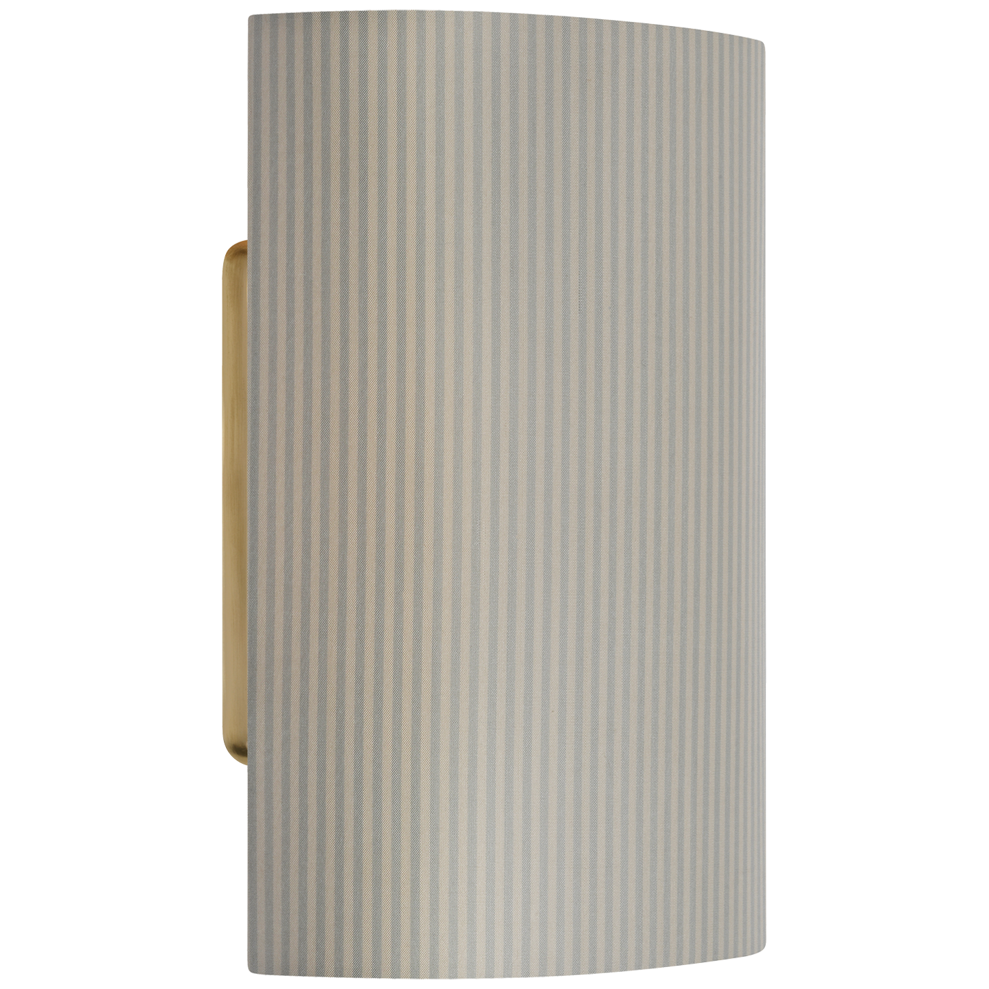 Maeve 8" Shield Sconce | Hand-Rubbed Antique Brass | Schumacher Blue Charee Stripe Shield
