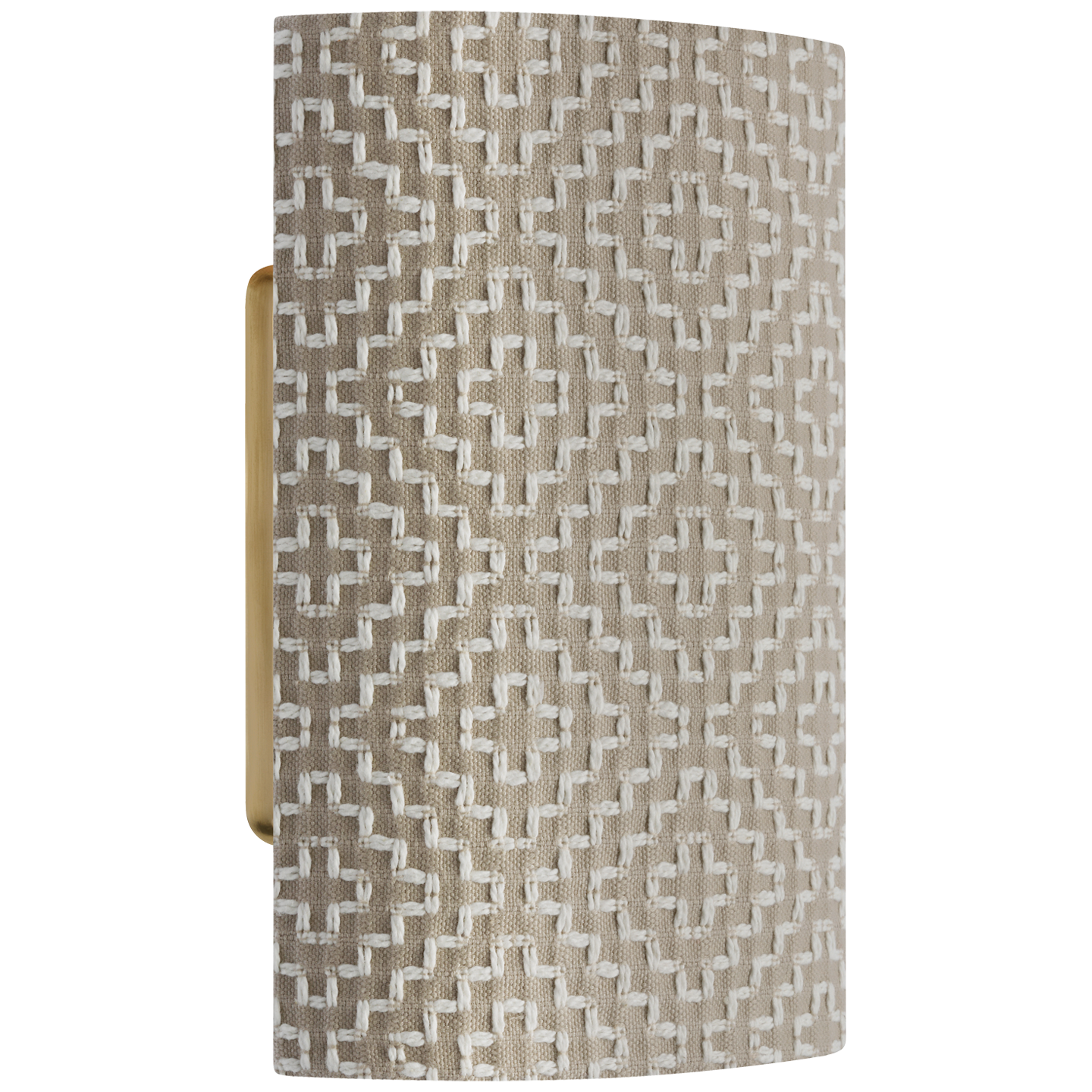 Maeve 8" Shield Sconce | Hand-Rubbed Antique Brass | Schumacher Dove Soho Weave Shield