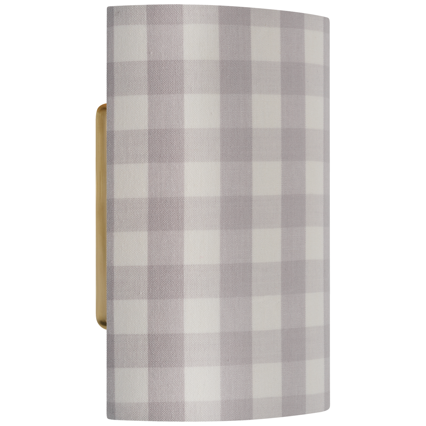 Maeve 8" Shield Sconce | Hand-Rubbed Antique Brass | Schumacher Lilac Elton Check Shield