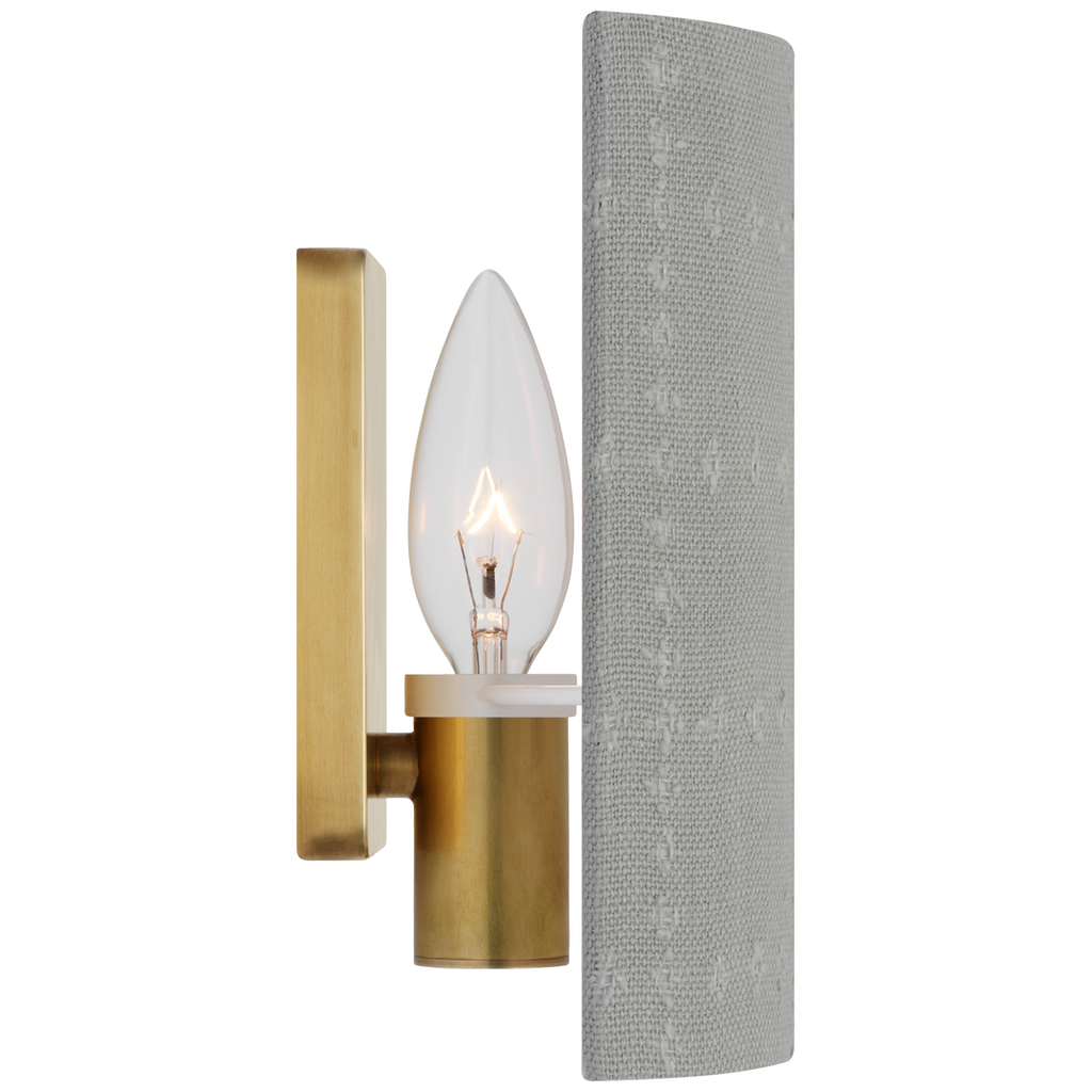 Maeve 8" Shield Sconce | Hand-Rubbed Antique Brass | Schumacher Sky Elin Check Shield