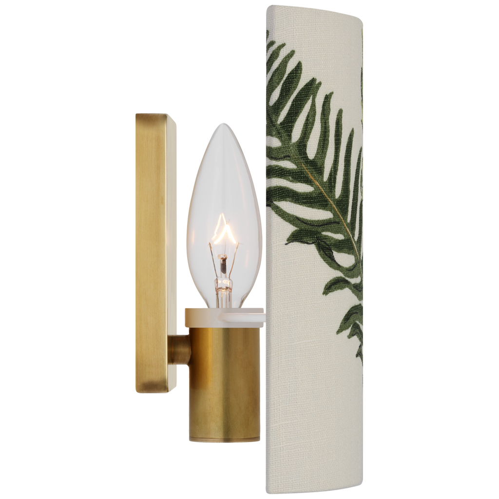 Maeve 8" Shield Sconce | Hand-Rubbed Antique Brass | Schumacher Document Les Fougeres Shield