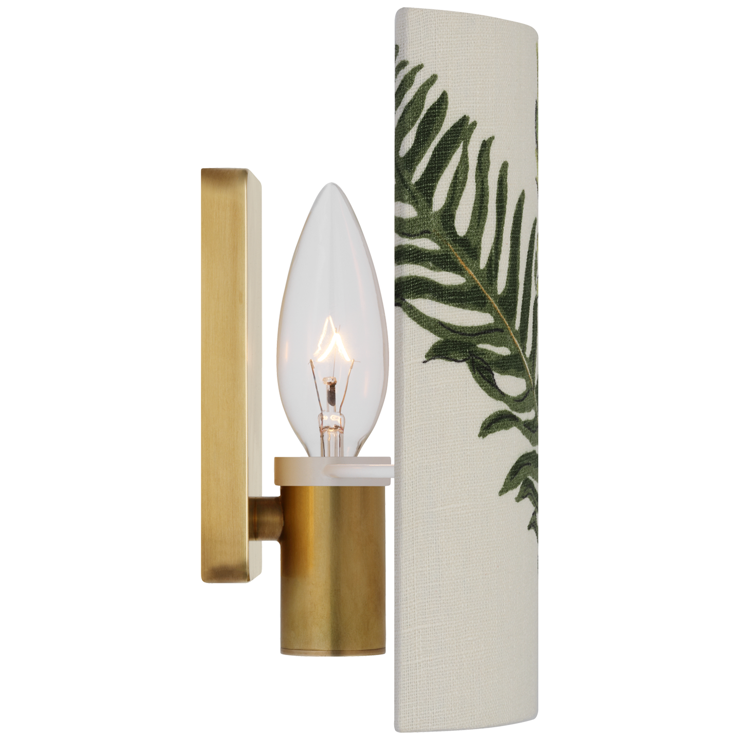 Maeve 8" Shield Sconce | Hand-Rubbed Antique Brass | Schumacher Document Les Fougeres Shield