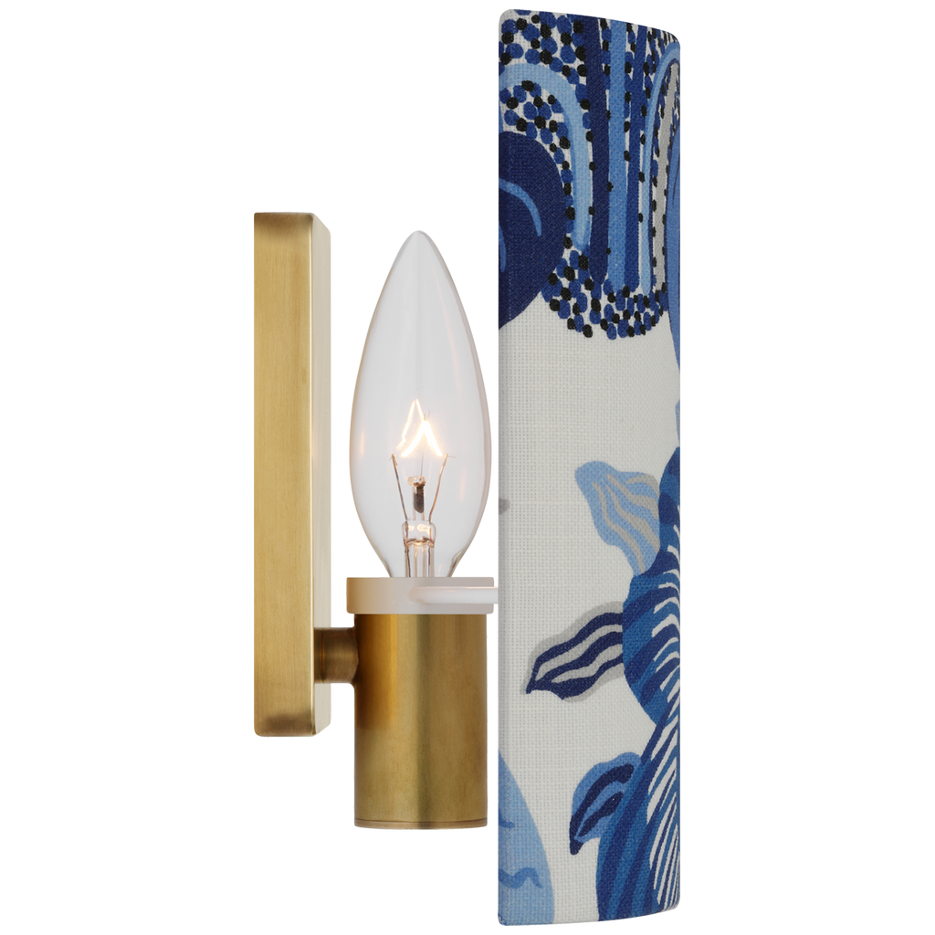 Maeve 8" Shield Sconce | Hand-Rubbed Antique Brass | Schumacher Marine Exotic Butterfly Shield
