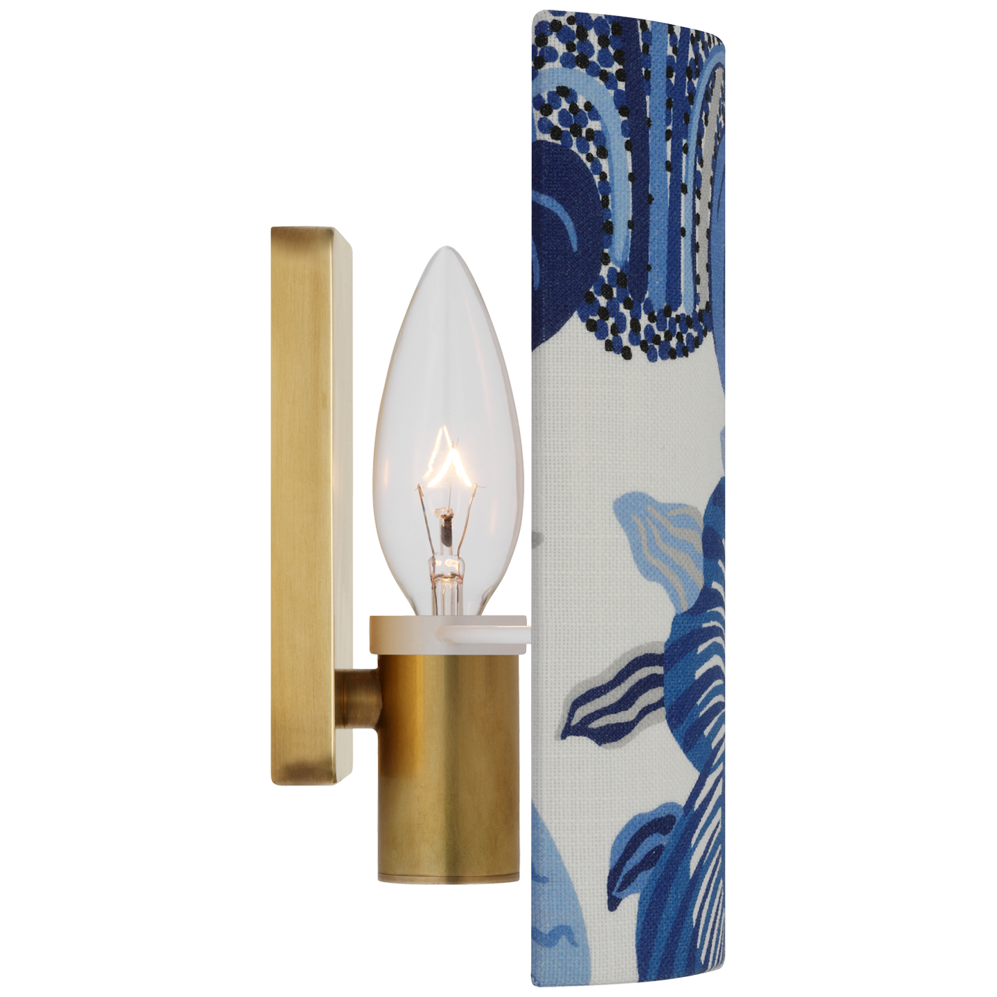 Maeve 8" Shield Sconce | Hand-Rubbed Antique Brass | Schumacher Marine Exotic Butterfly Shield