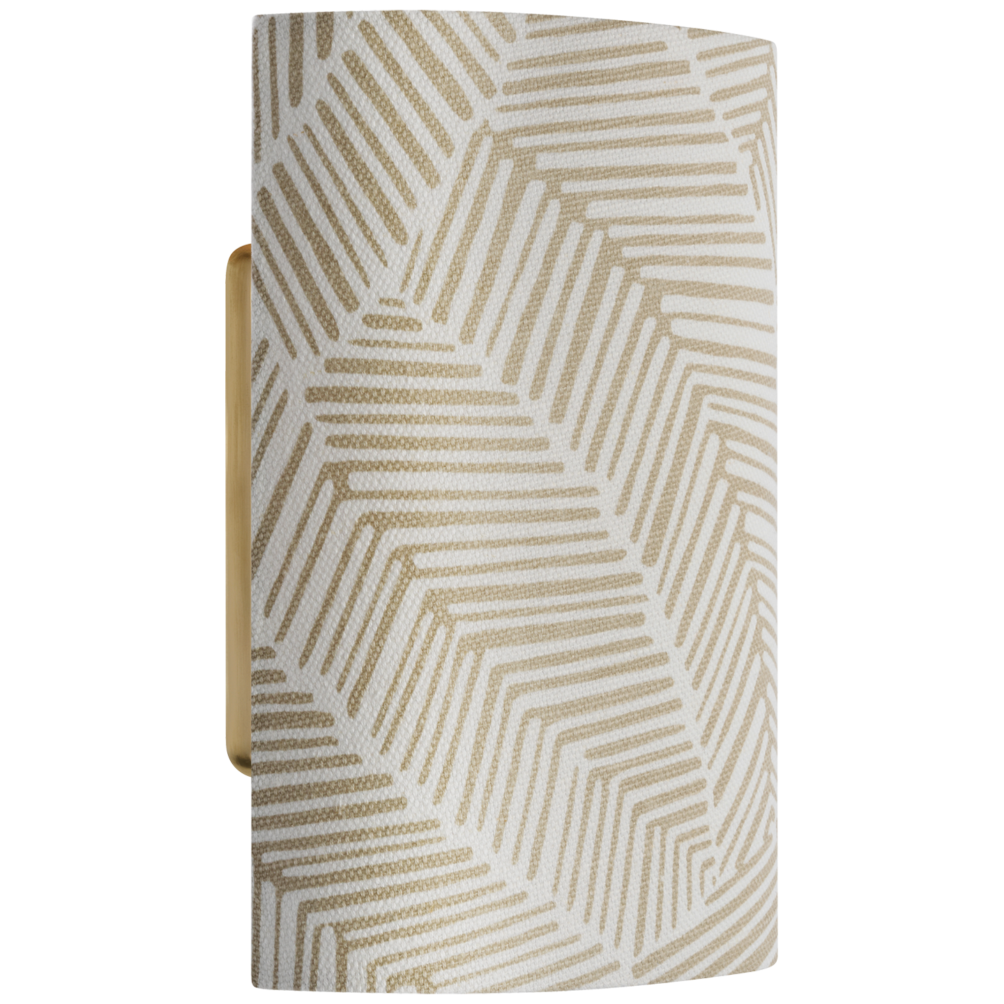 Maeve 8" Shield Sconce | Hand-Rubbed Antique Brass | Schumacher Taupe Abstract Leaf Shield