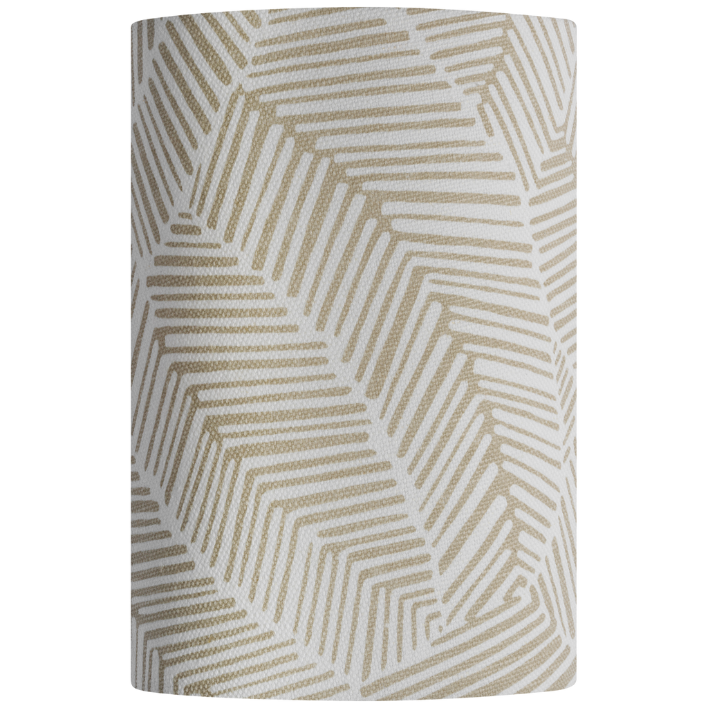 Maeve 8" Shield Sconce | Hand-Rubbed Antique Brass | Schumacher Taupe Abstract Leaf Shield