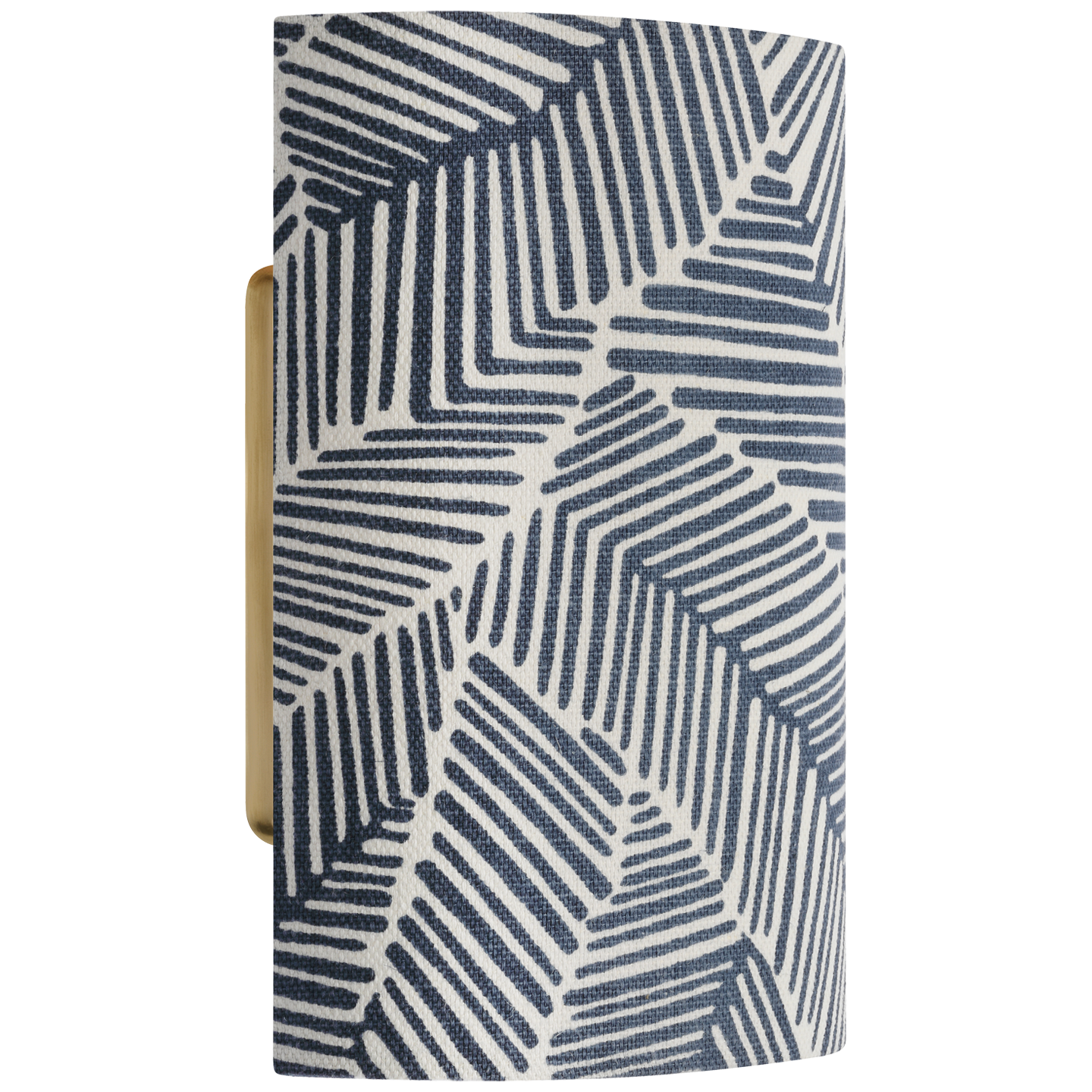 Maeve 8" Shield Sconce | Hand-Rubbed Antique Brass | Schumacher Navy Abstract Leaf Shield