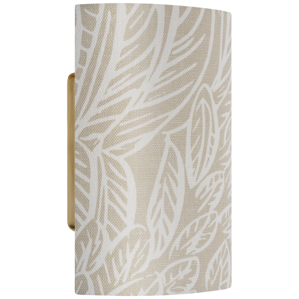 Maeve 8" Shield Sconce | Hand-Rubbed Antique Brass | Schumacher Natural Featherfest Shield