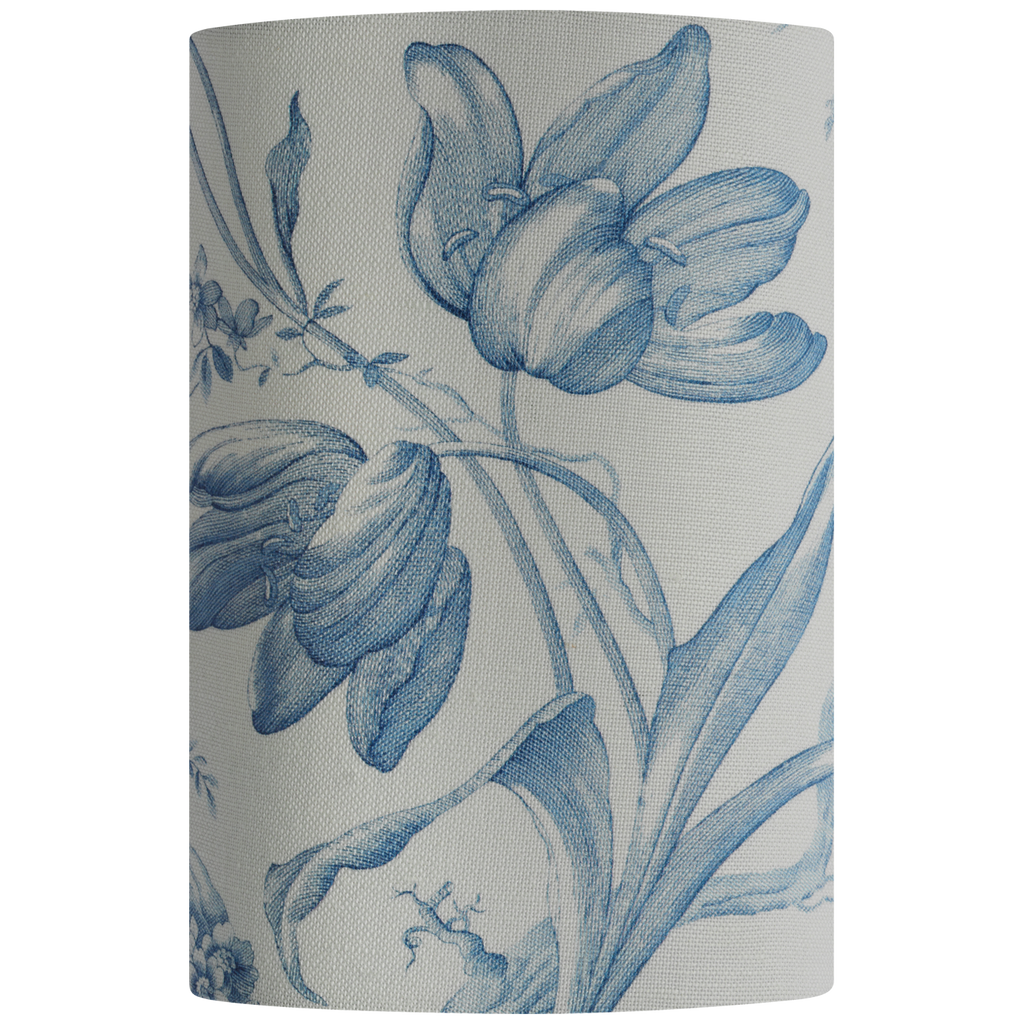 Maeve 8" Shield Sconce | Hand-Rubbed Antique Brass | Schumacher Delft Toile De Fleurs Shield