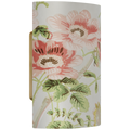 Maeve 8" Shield Sconce | Hand-Rubbed Antique Brass | Schumacher Blush Salisbury Chintz Shield