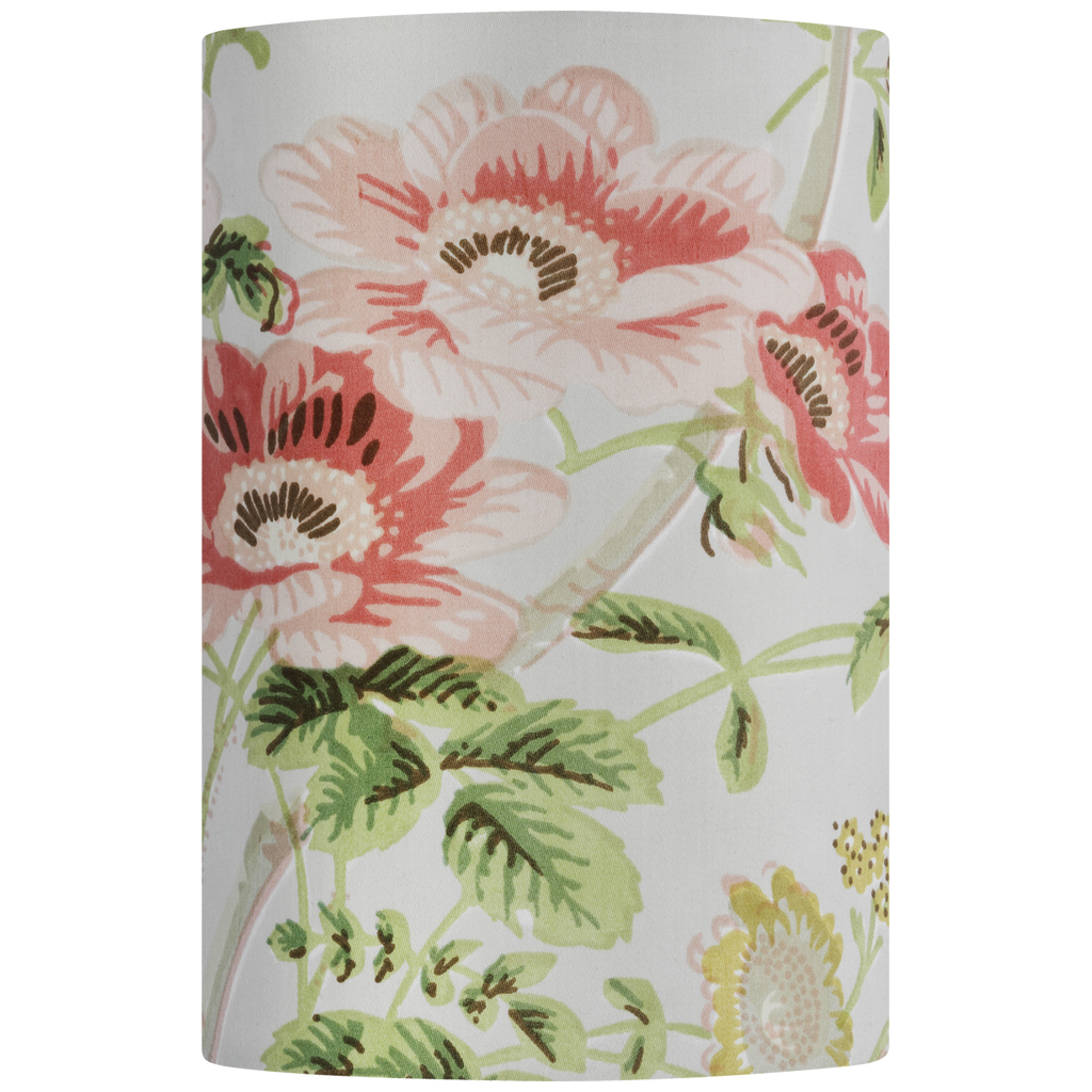 Maeve 8" Shield Sconce | Hand-Rubbed Antique Brass | Schumacher Blush Salisbury Chintz Shield