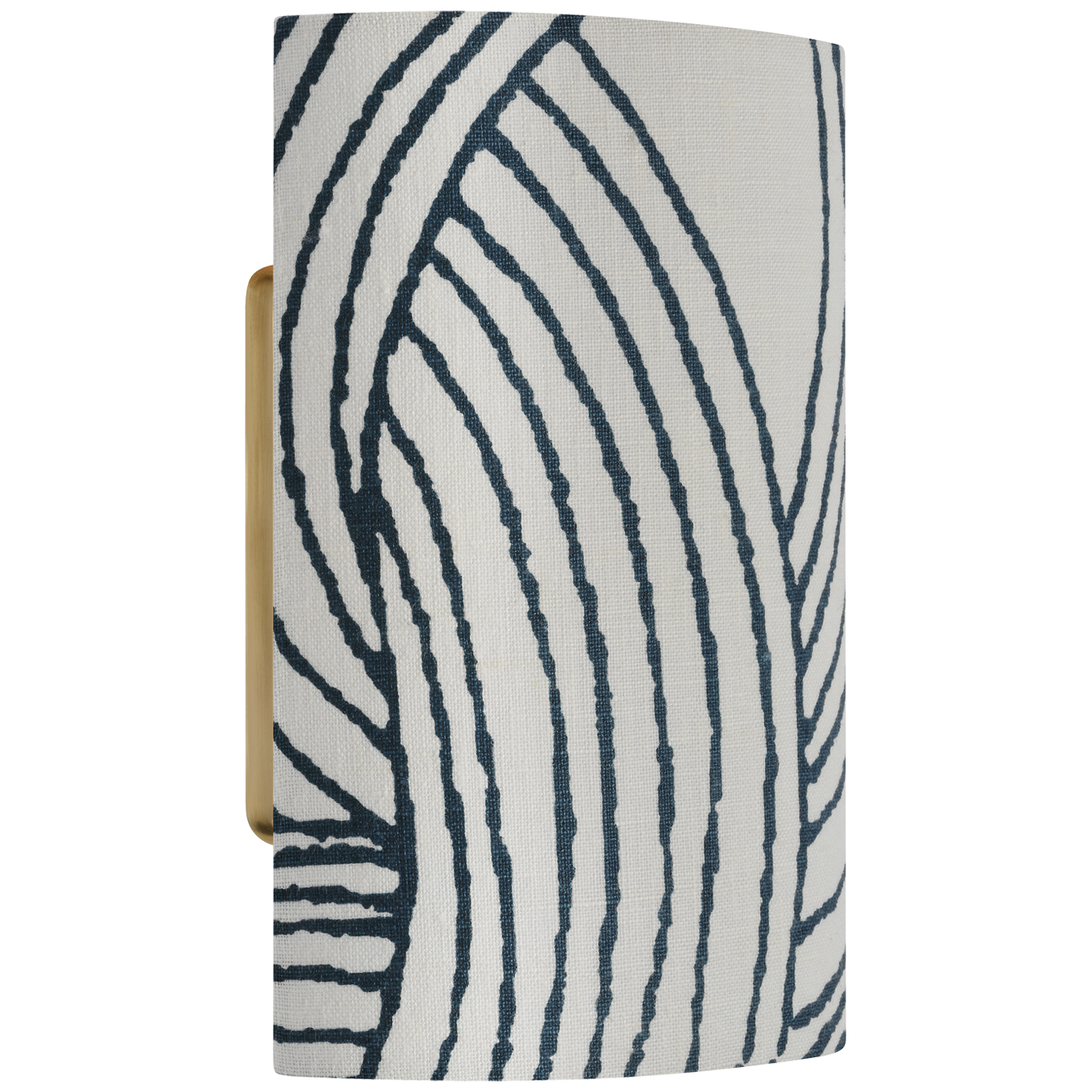 Maeve 8" Shield Sconce | Hand-Rubbed Antique Brass | Schumacher Blue Freeform Shield