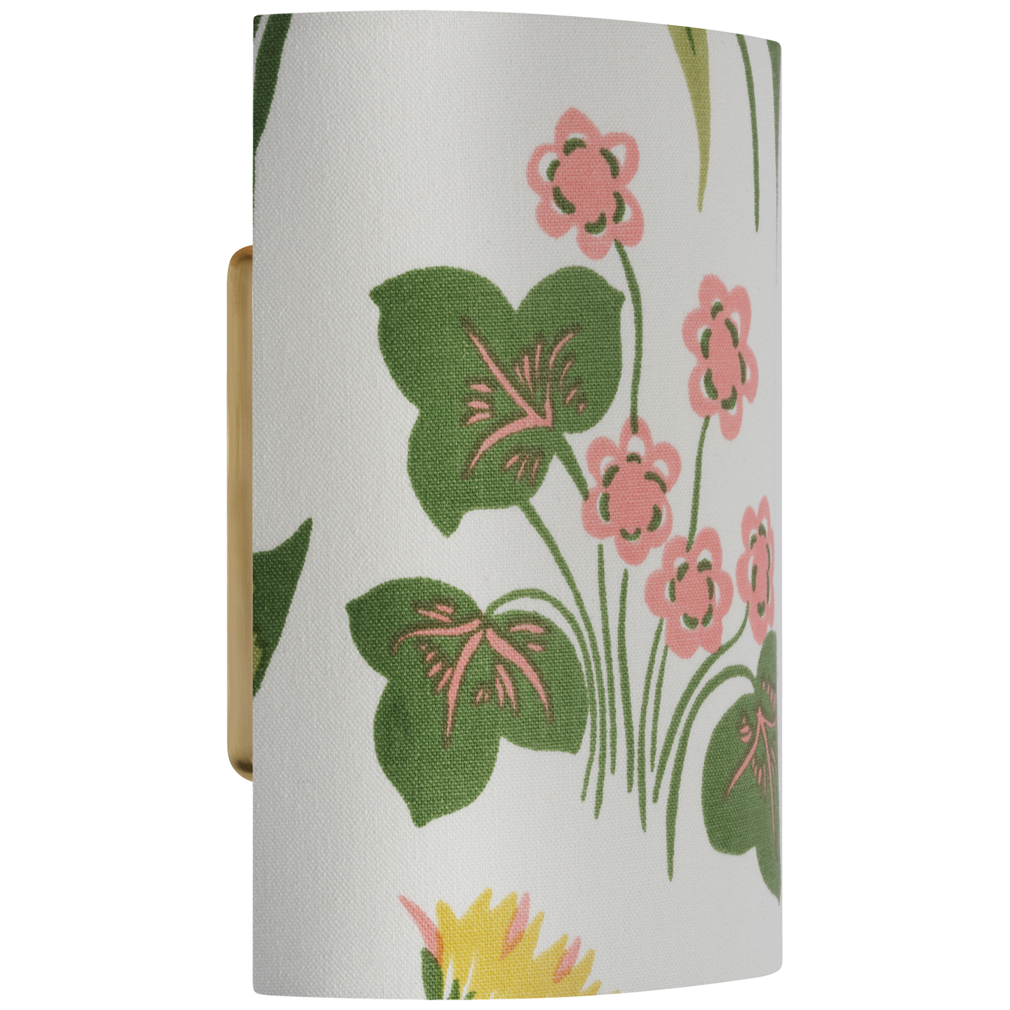 Maeve 8" Shield Sconce | Hand-Rubbed Antique Brass | Schumacher Pink Carly Shield