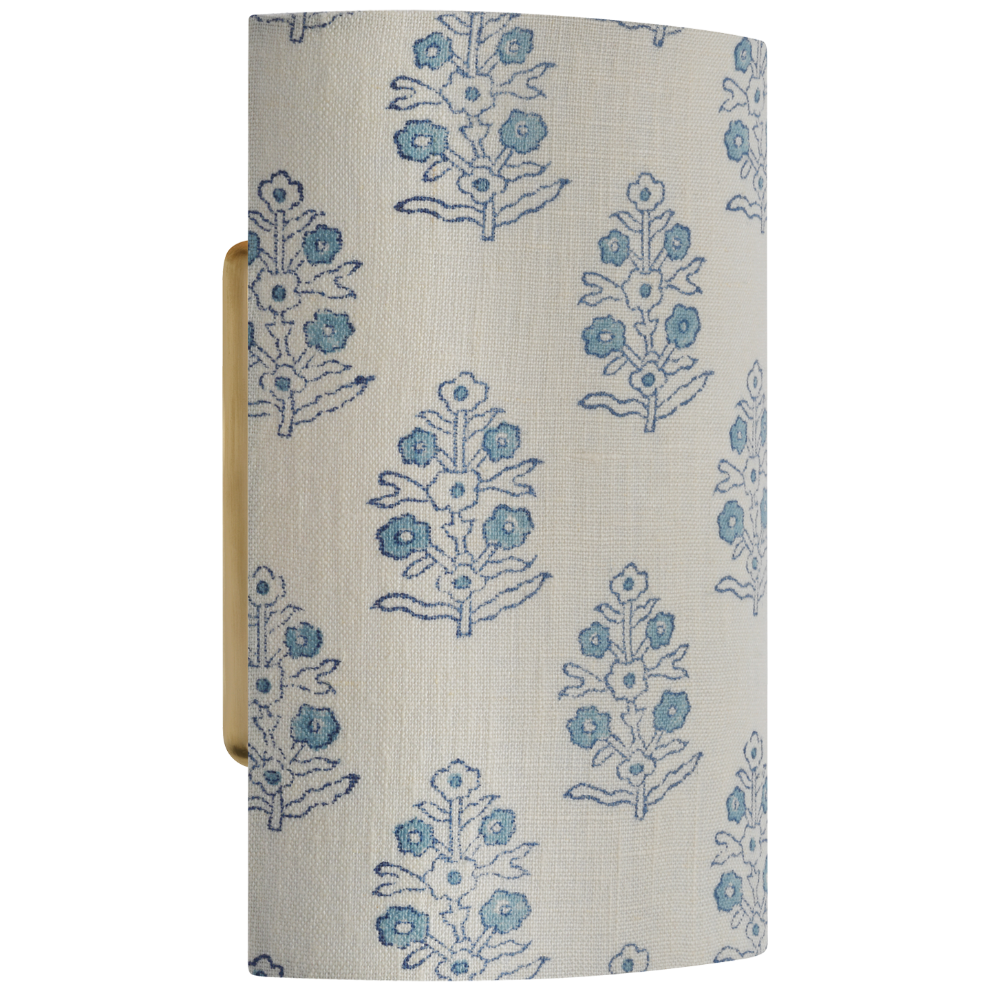 Maeve 8" Shield Sconce | Hand-Rubbed Antique Brass | Schumacher Blue Aditi Shield