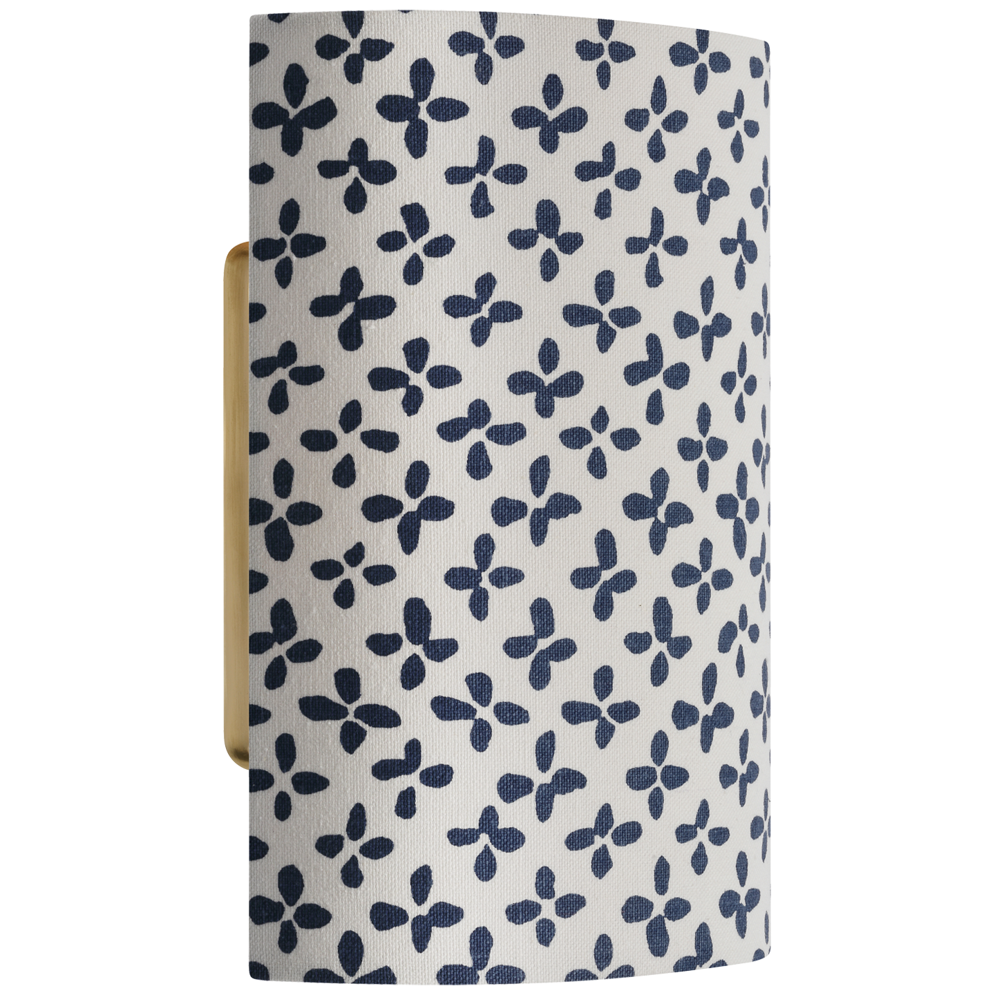 Maeve 8" Shield Sconce | Hand-Rubbed Antique Brass | Schumacher Blue Emerson Shield