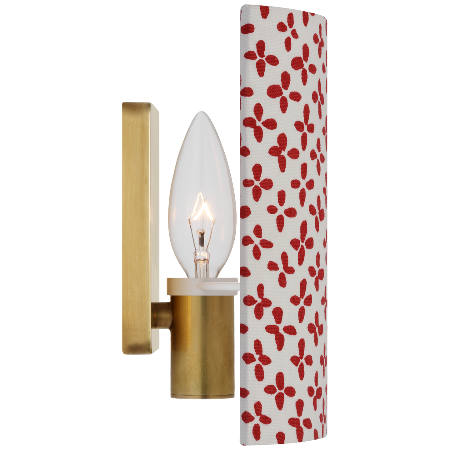 Maeve 8" Shield Sconce | Hand-Rubbed Antique Brass | Schumacher Red Emerson Shield