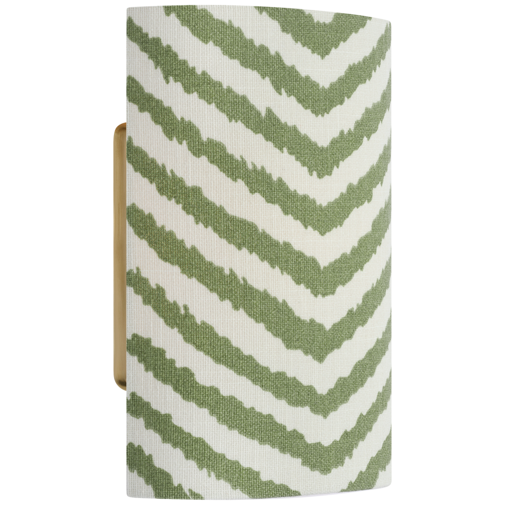 Maeve 8" Shield Sconce | Hand-Rubbed Antique Brass | Schumacher Verde La Jolla Shield