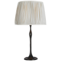 Romero Medium Table Lamp | Bronze | Schumacher 16" Blue Charee Stripe Pleated Empire Shade