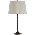 Romero Medium Table Lamp | Bronze | Schumacher 16" Taupe Abstract Leaf Empire Shade
