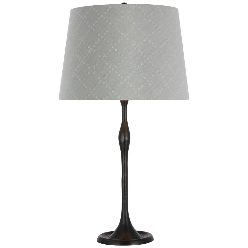 Romero Medium Table Lamp | Bronze | Schumacher 16" Sky Elin Check Empire Shade