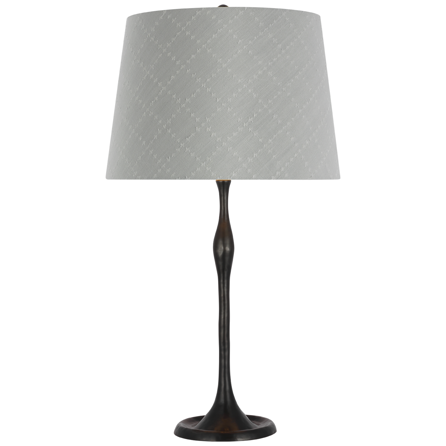 Romero Medium Table Lamp | Bronze | Schumacher 16" Sky Elin Check Empire Shade