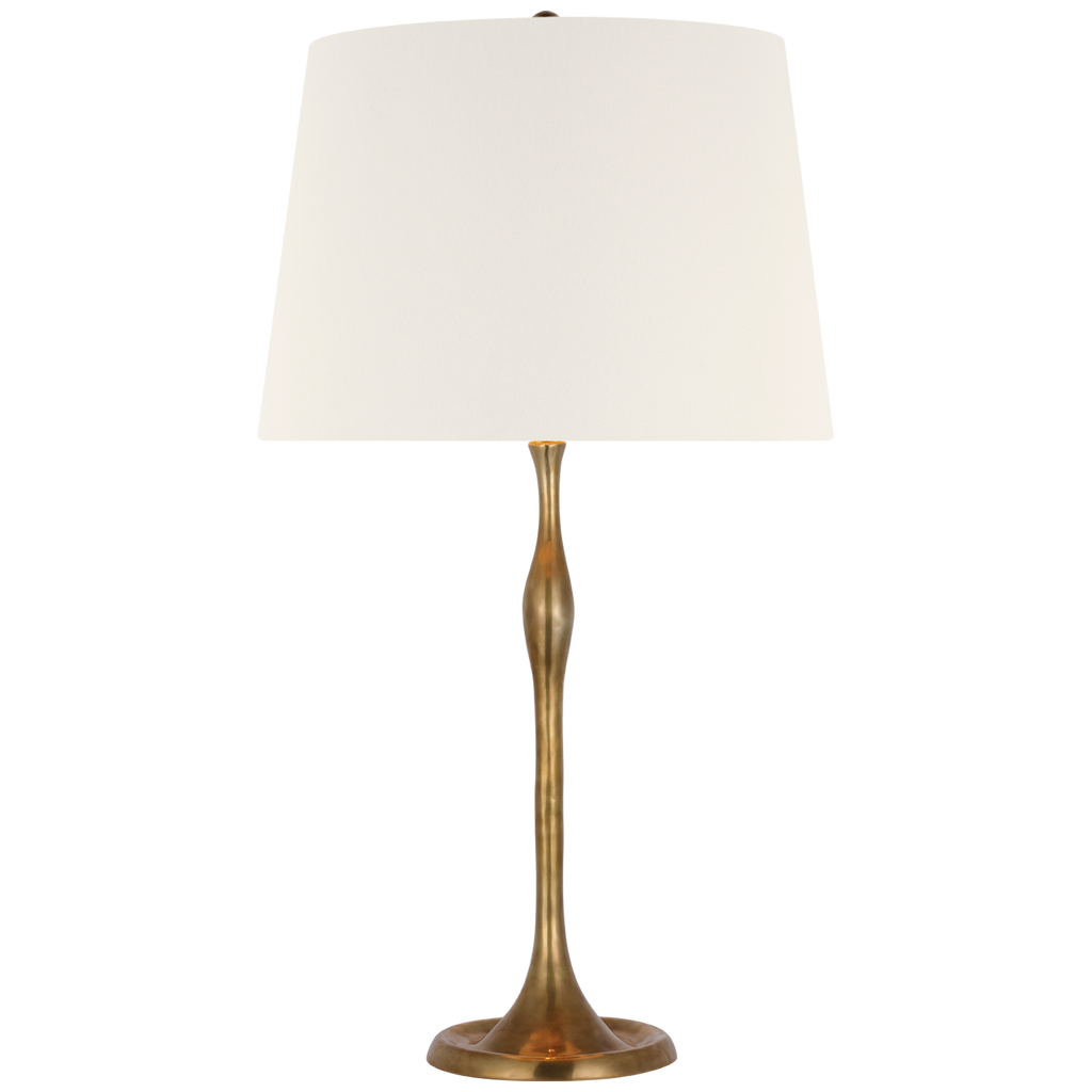 Romero Medium Table Lamp | Hand-Rubbed Antique Brass | 16" Linen Empire Shade