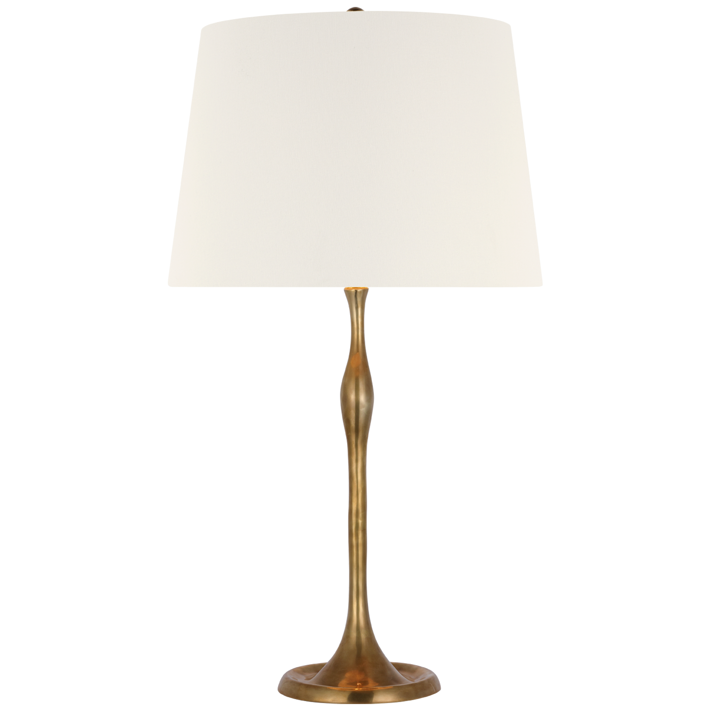 Romero Medium Table Lamp | Hand-Rubbed Antique Brass | 16" Linen Empire Shade