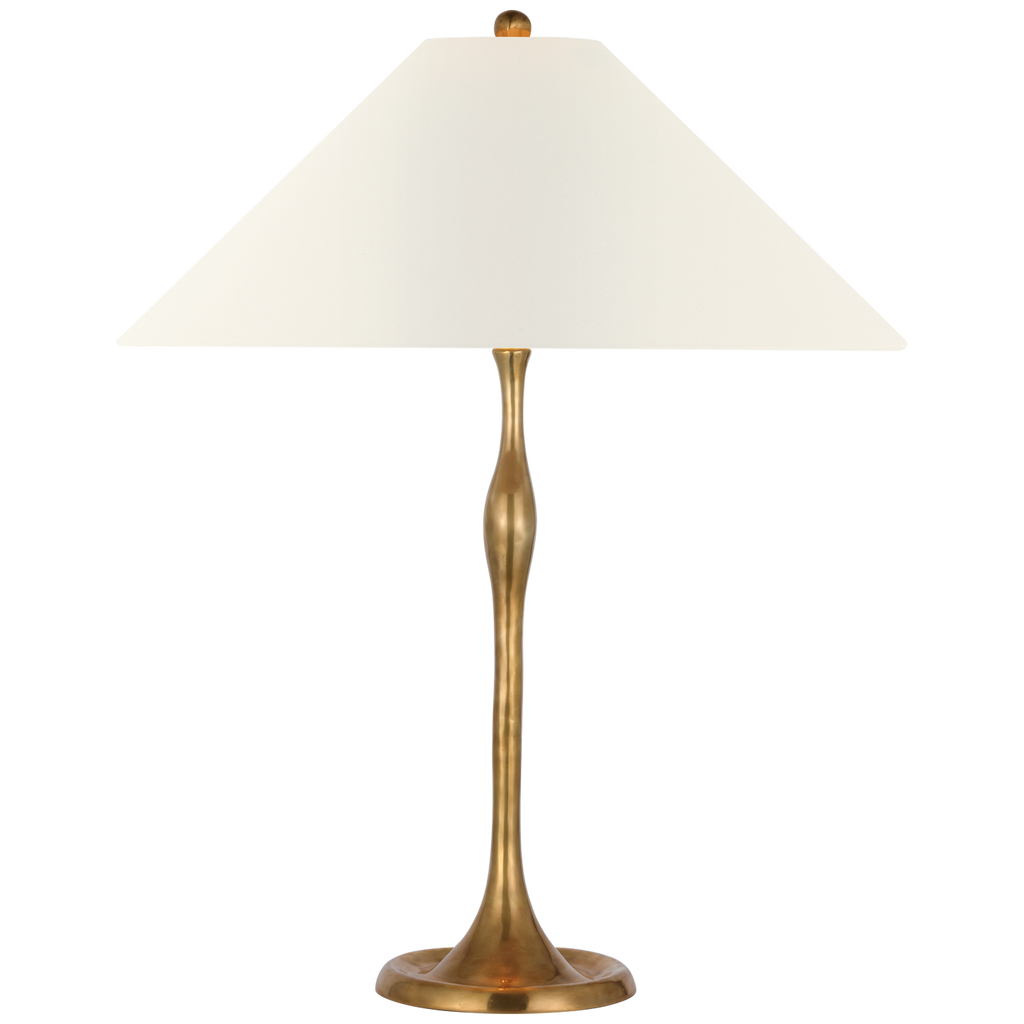 Romero Medium Table Lamp | Hand-Rubbed Antique Brass | 19" Linen Flare Shade
