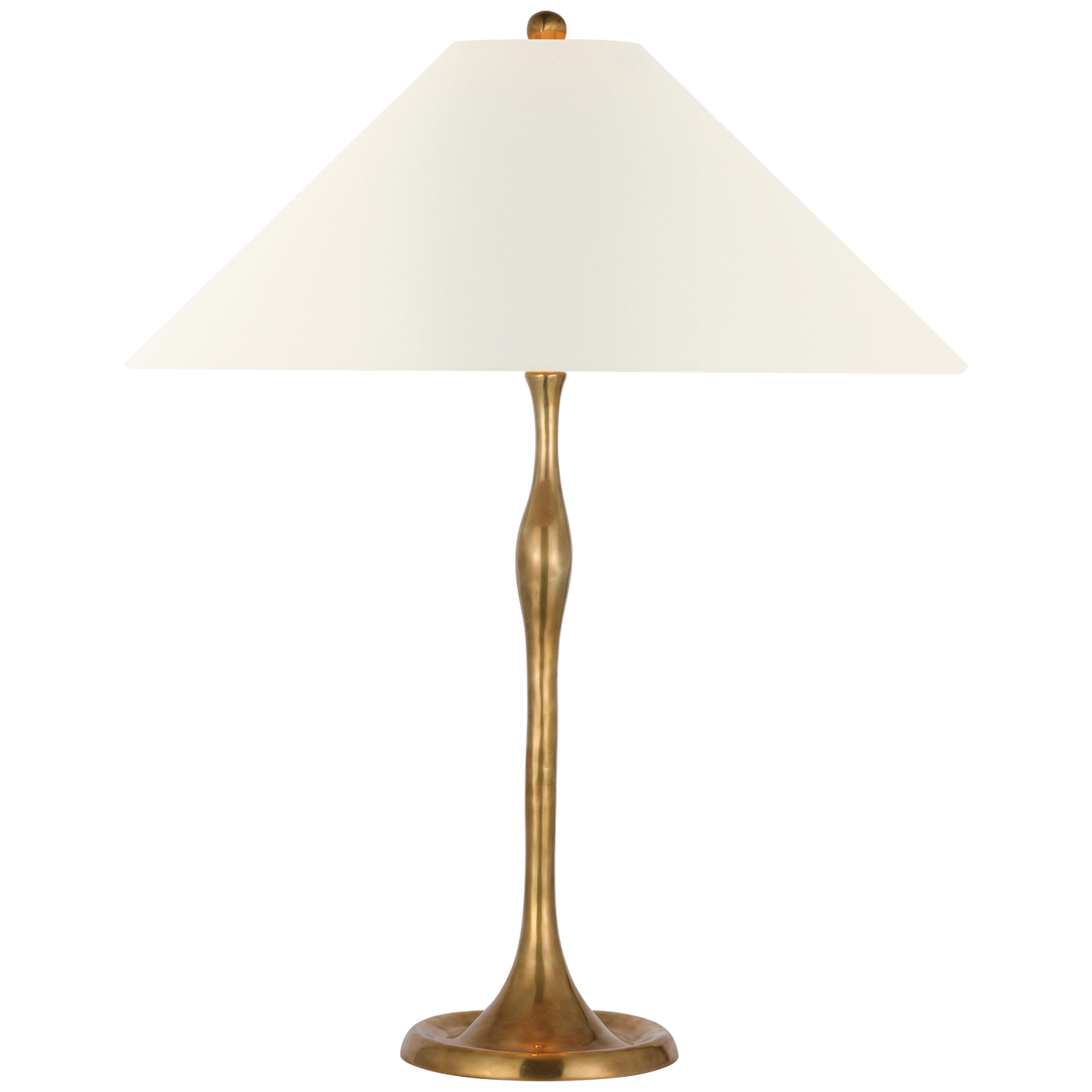 Romero Medium Table Lamp | Hand-Rubbed Antique Brass | 19" Linen Flare Shade