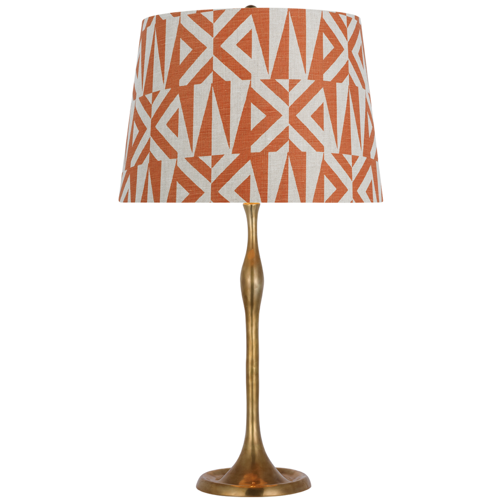 Romero Medium Table Lamp | Hand-Rubbed Antique Brass | Schumacher 16" Brick Amero Empire Shade