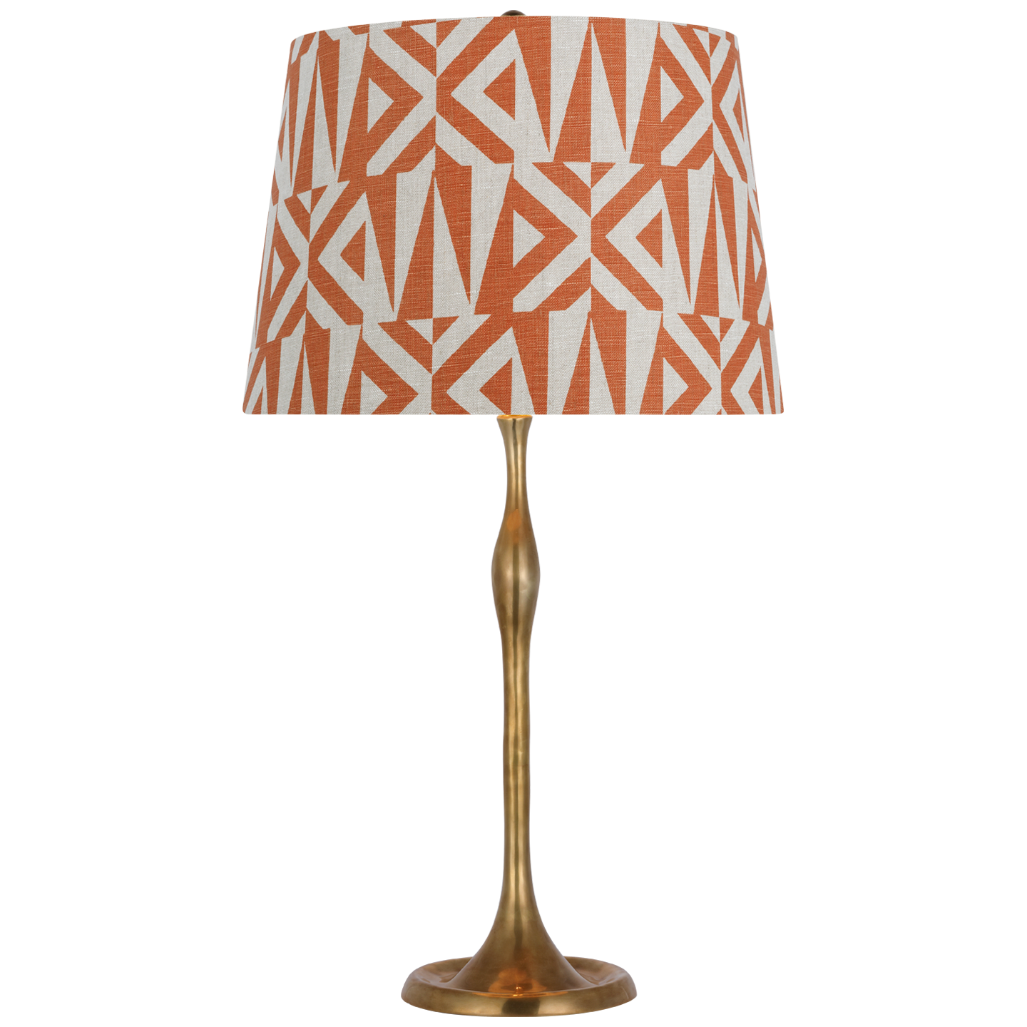 Romero Medium Table Lamp | Hand-Rubbed Antique Brass | Schumacher 16" Brick Amero Empire Shade