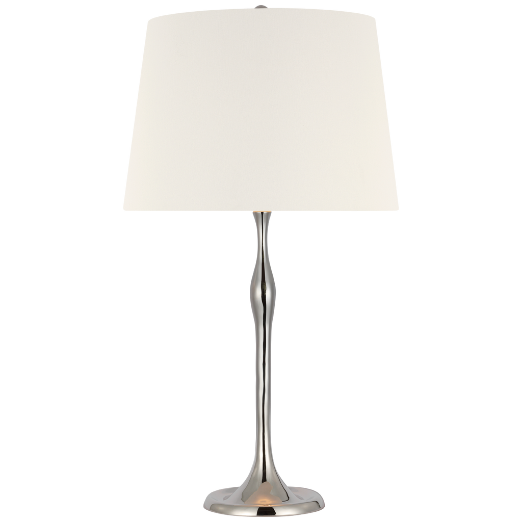 Romero Medium Table Lamp | Polished Nickel | 16" Linen Empire Shade