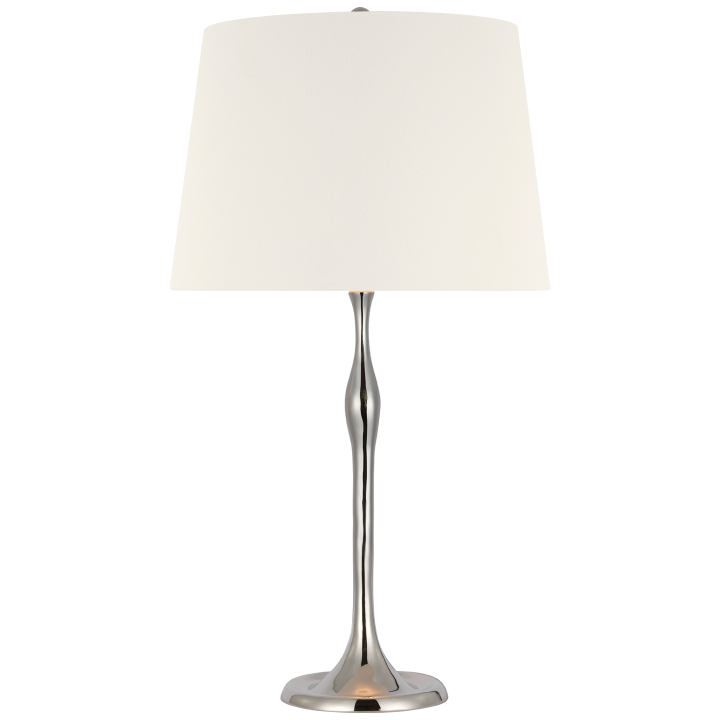 Romero Medium Table Lamp | Polished Nickel | 16" Linen Empire Shade