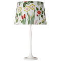 Romero Medium Table Lamp | Plaster White | Schumacher 16" Pink Carly Empire Shade